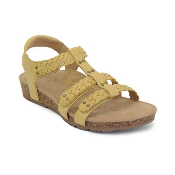 Aetrex Women's Reese Adjustable Gladiator Sandals Yellow Sandals UK 9481-805